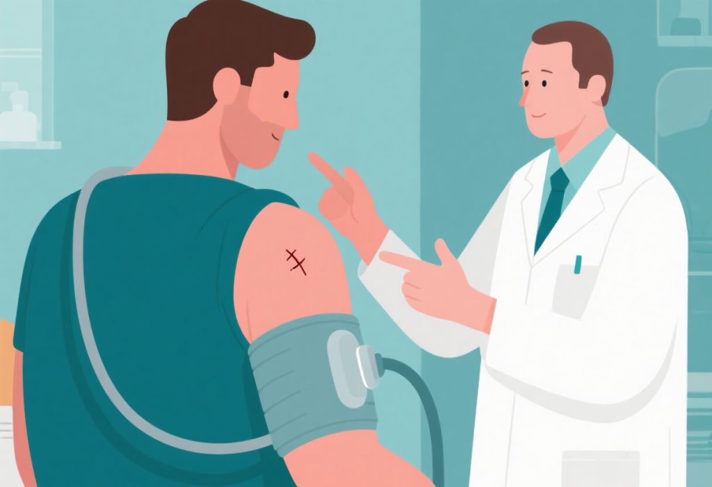 homme avec cicatrice cheloide pressotherapie