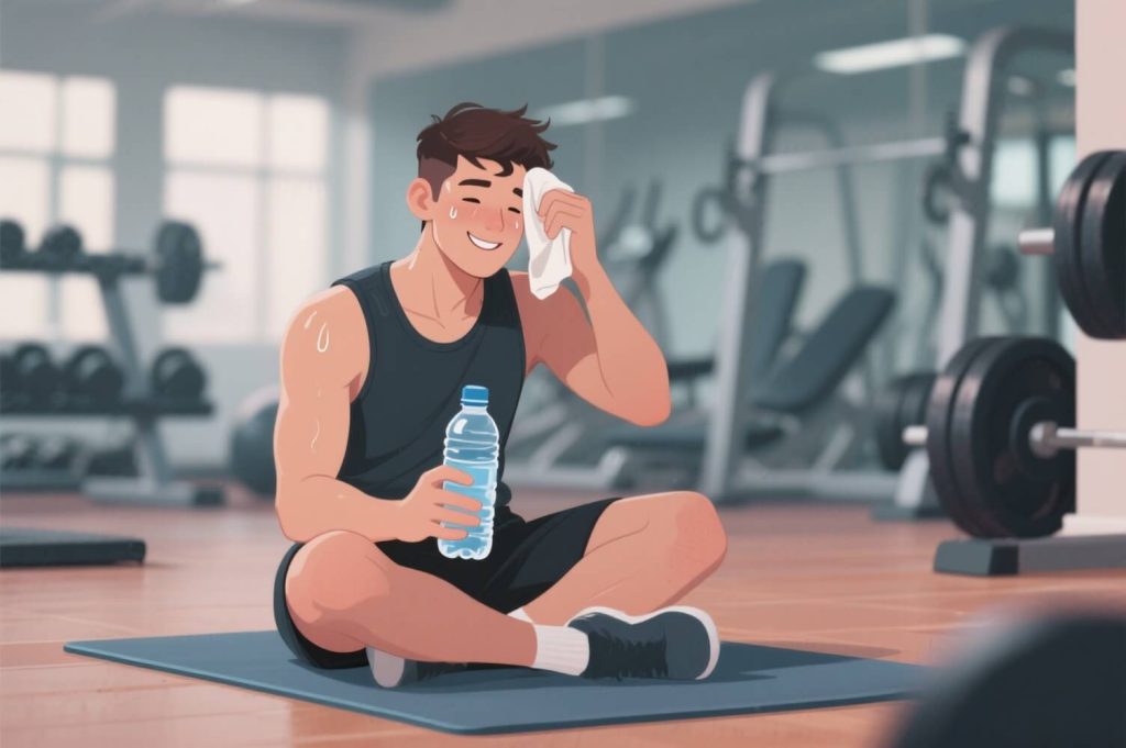 homme prise de masse salle de sport