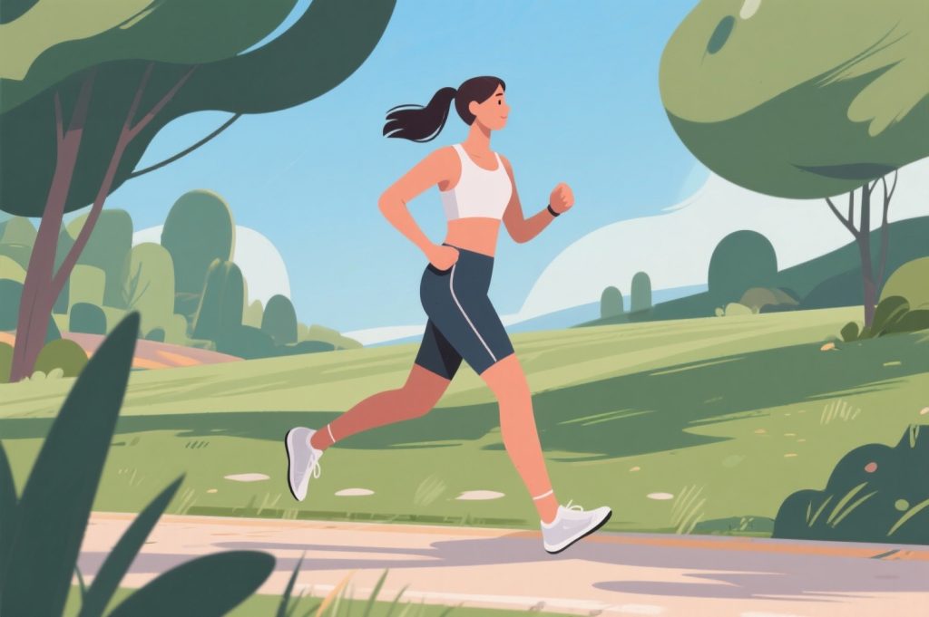 femme circulation sanguine marche en exterieure