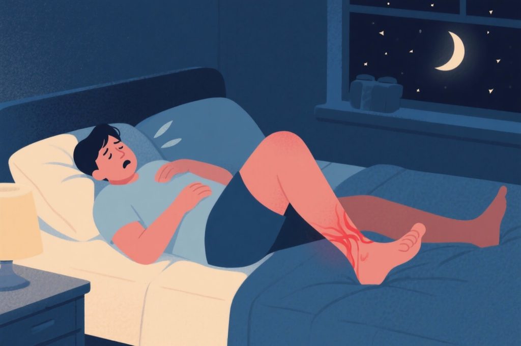 personne crampe dans son lit