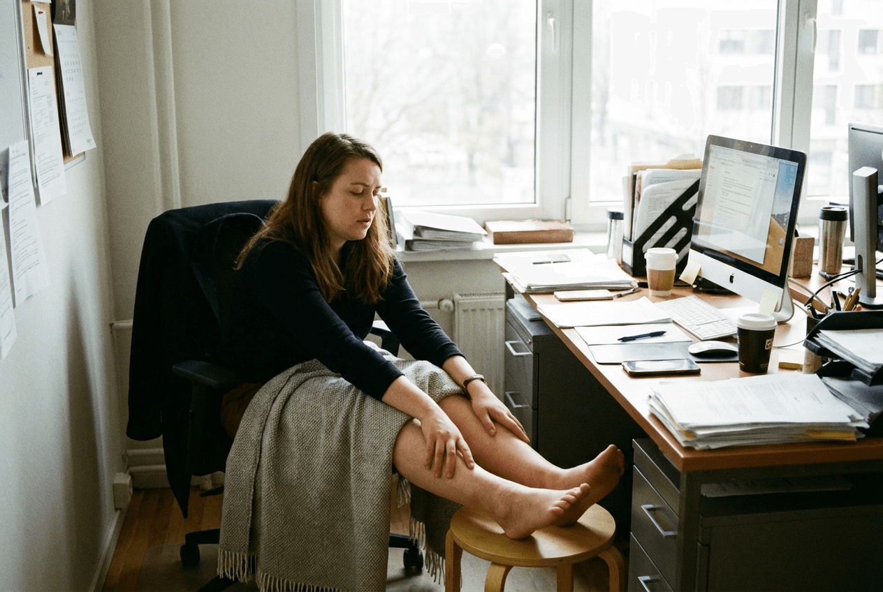 Pourquoi rester assis fait gonfler les jambes